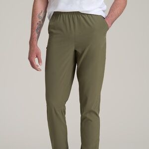 American Tall Featherweight Perforated Training Joggers for Tall Men in Olive Si